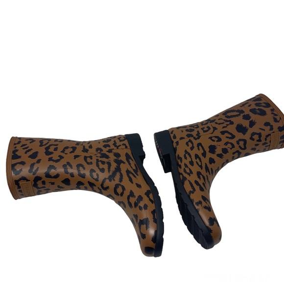 NEW Hunter Original Leopard Print Refined Short Rain Boot Size 10 - Picture 8 of 14